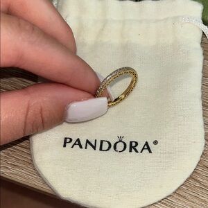 Pandora Gold and Silver Ring Elegant Jewelry